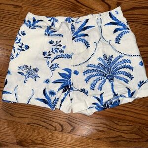 Industry White and Blue Floral Shorts
